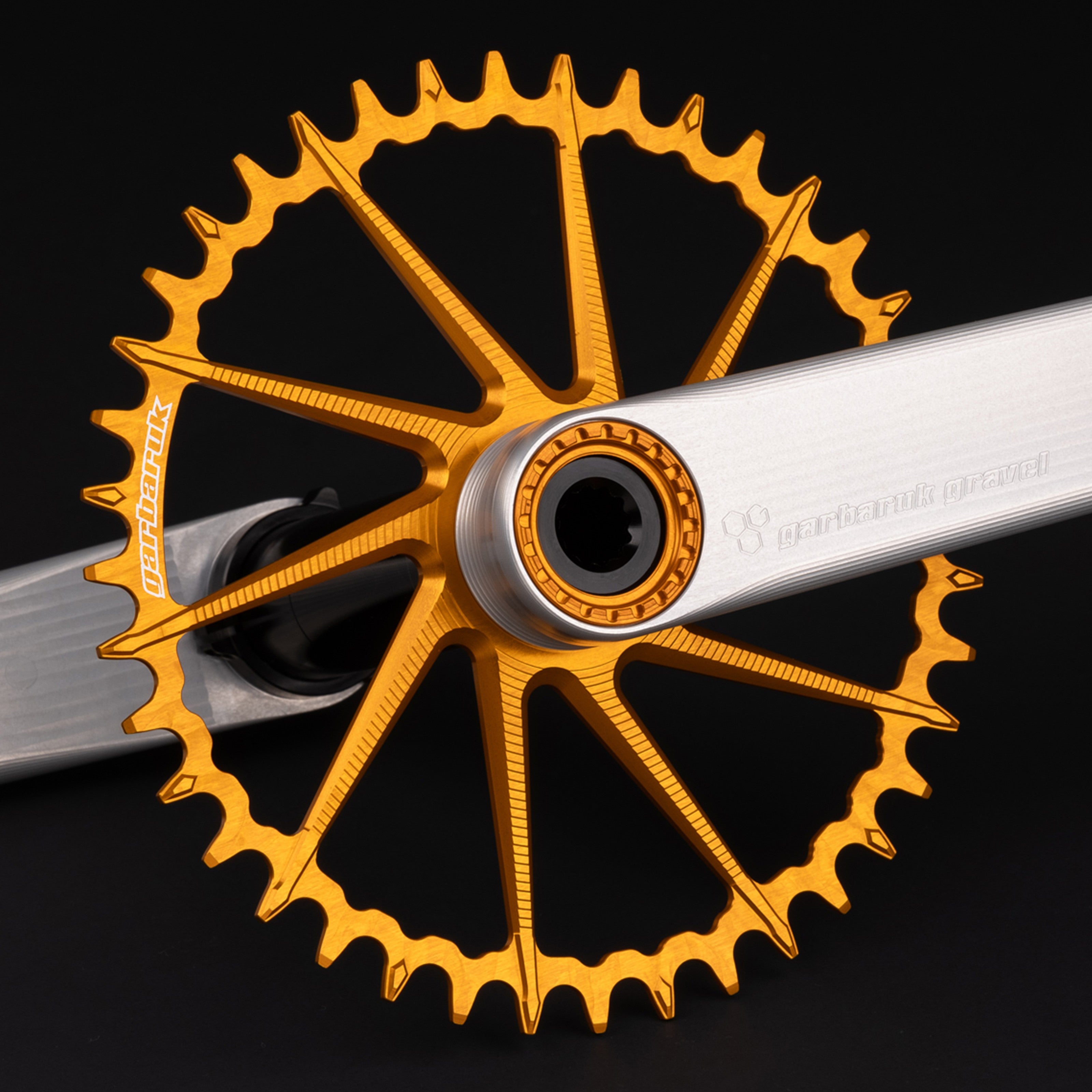 Garbaruk DM Road/Gravel chainring in orange, designed for Garbaruk&