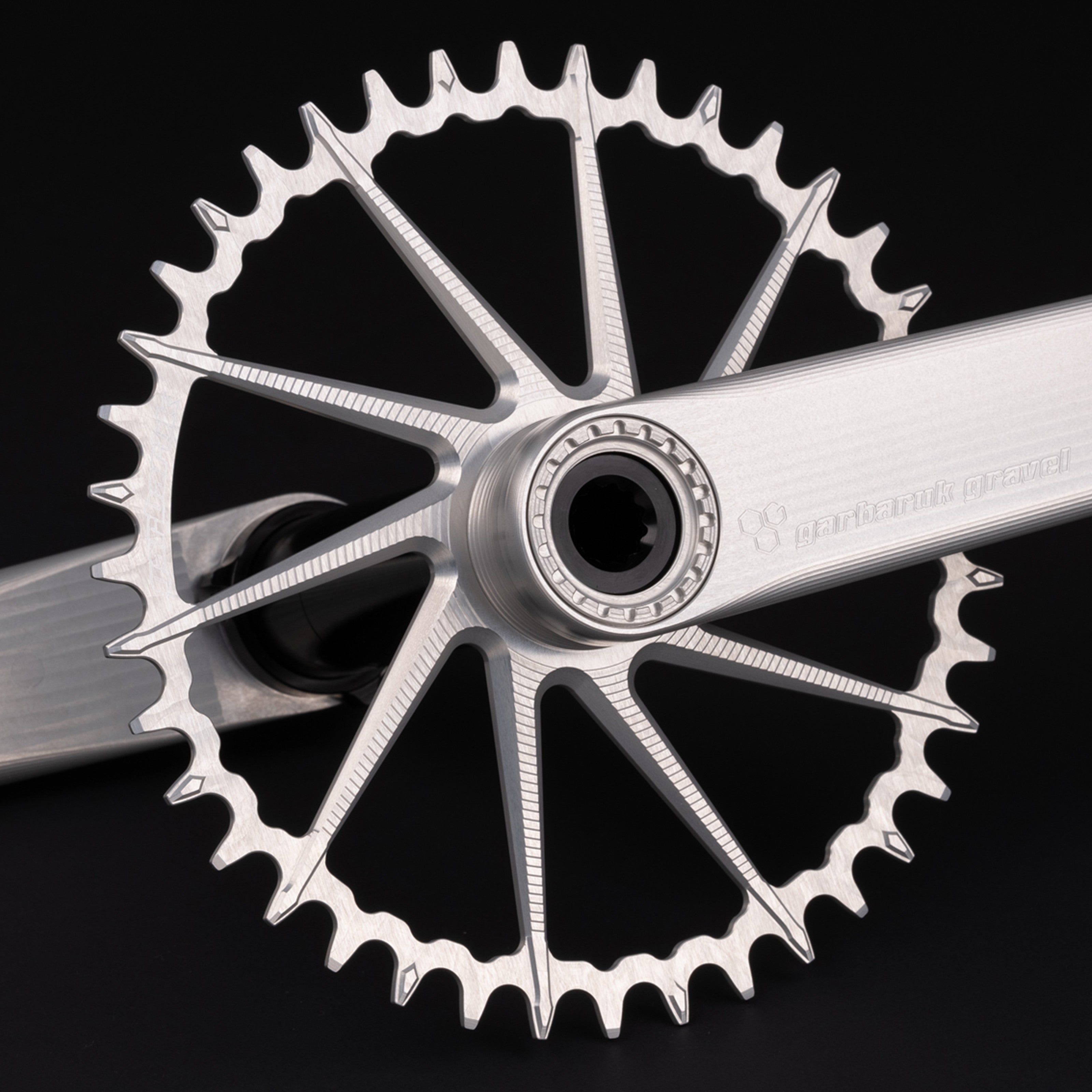 Garbaruk DM Road/Gravel chainring in silver, designed for Garbaruk&