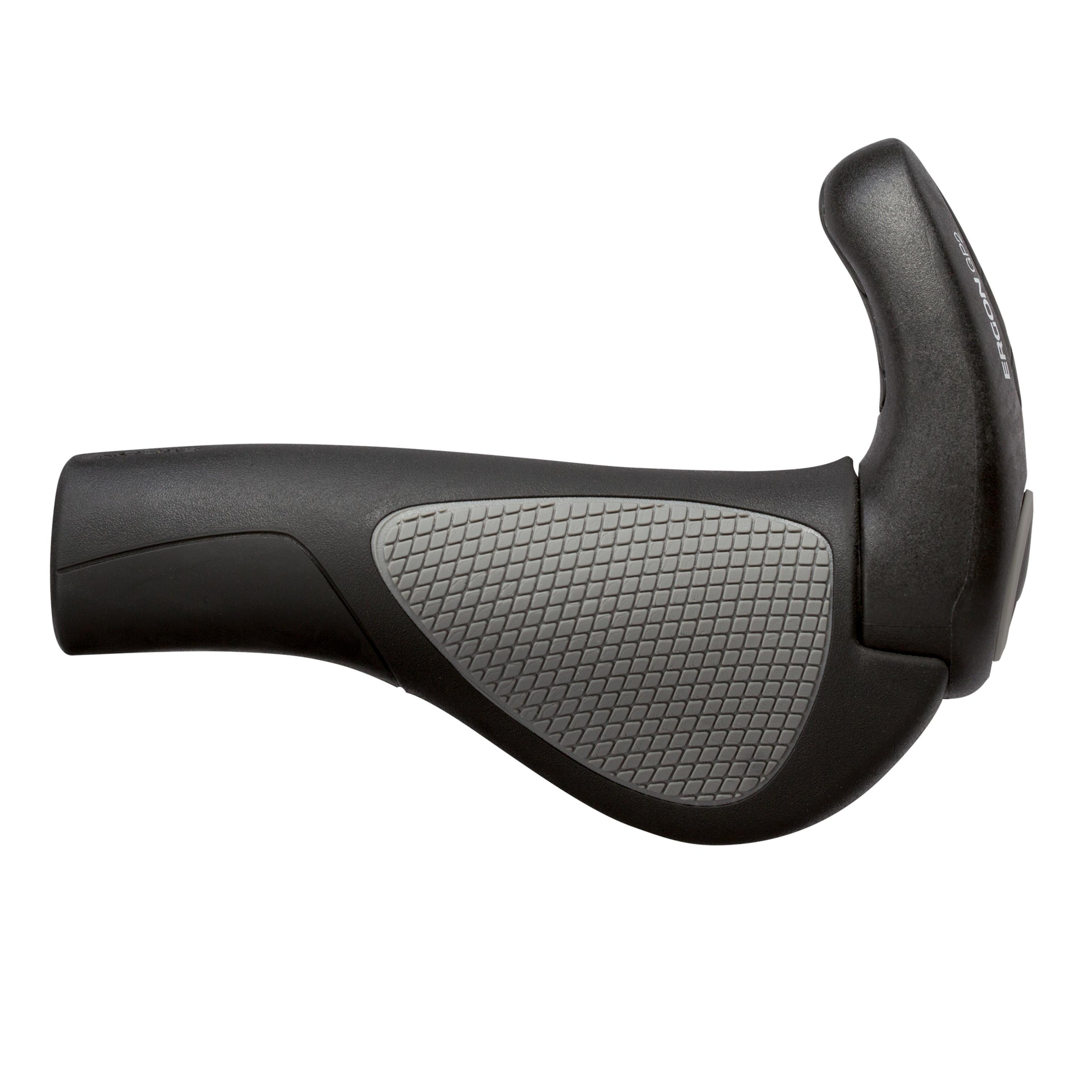 Ergon GP2 grips in black – top view showing ergonomic wings and two-finger bar ends