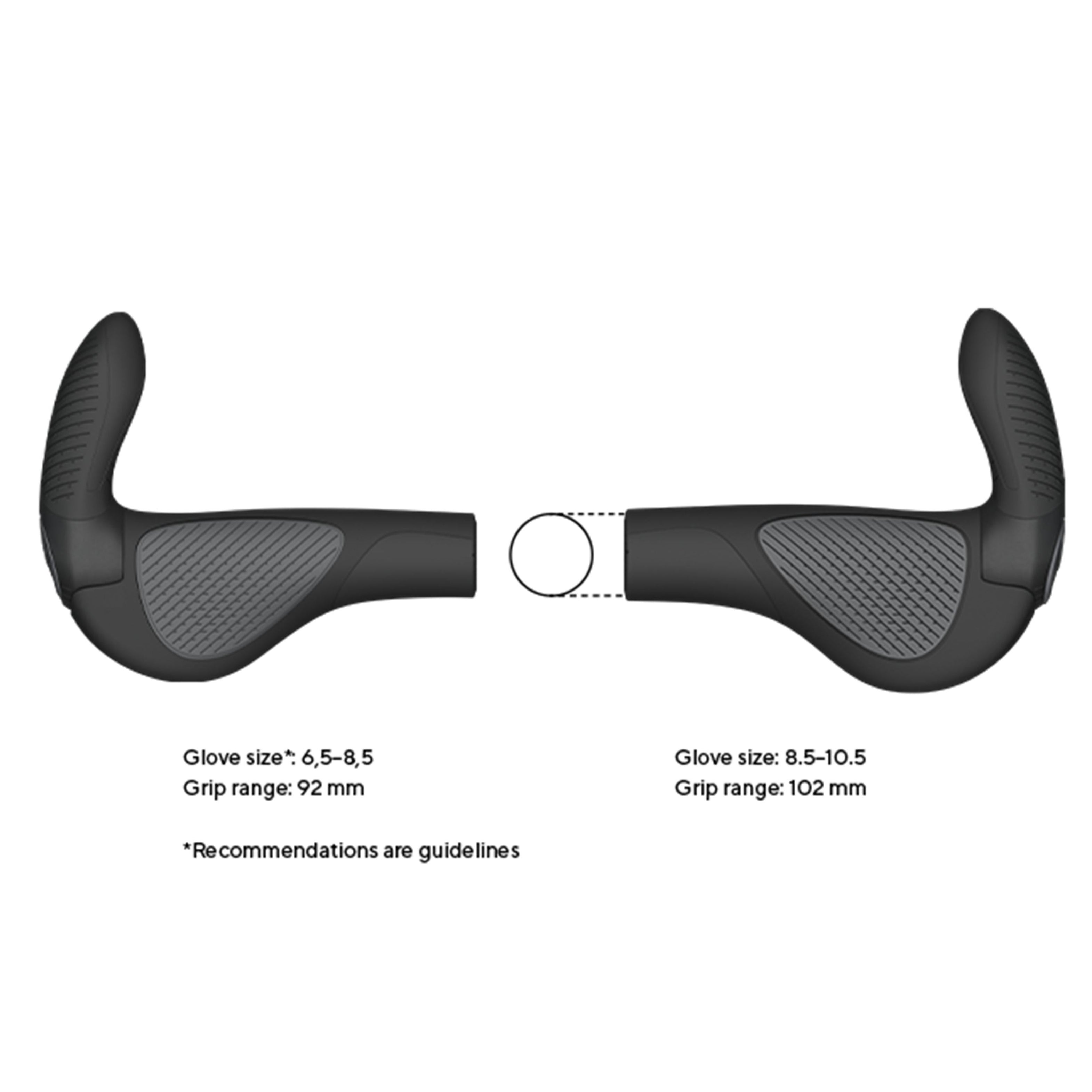 Sizing guide recommendations for Ergon wing grips
