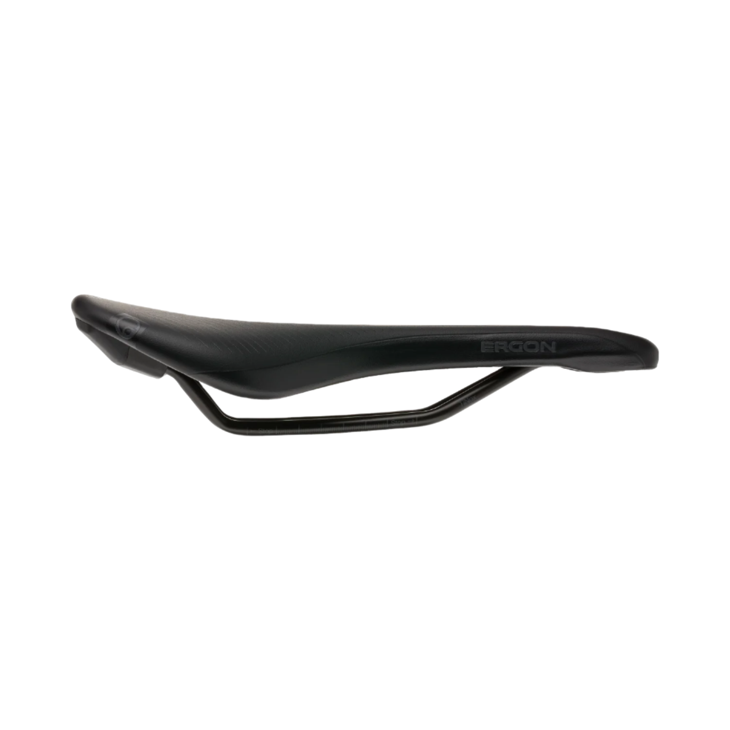 Side view of Ergon SR Pro Men’s saddle highlighting ergonomic padding and rail design