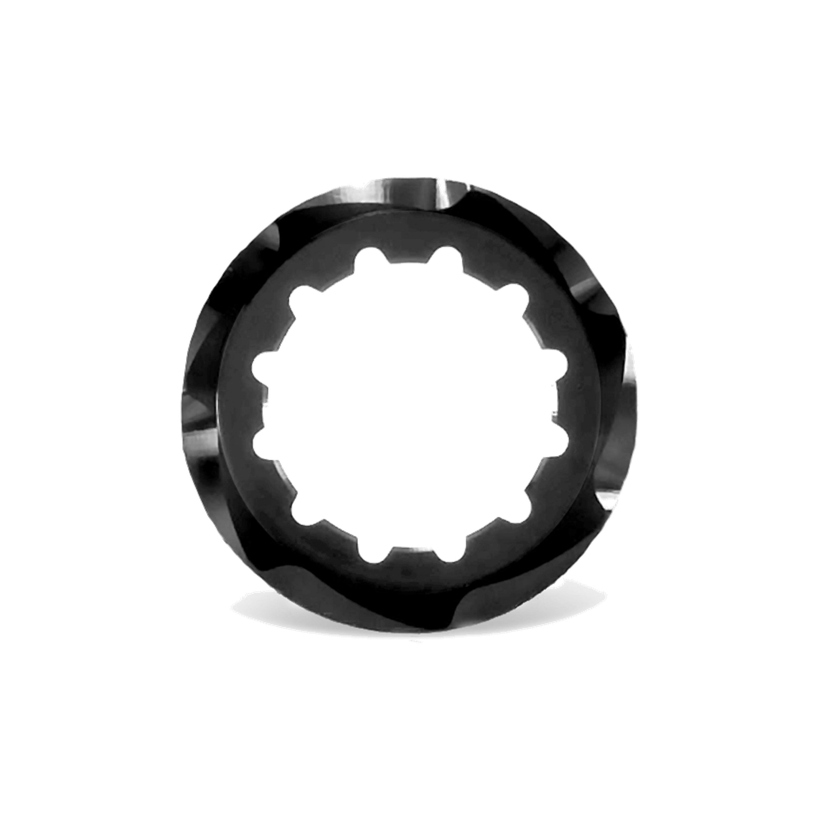 Garbaruk cassette lockring in black, precision CNC-machined for use with Garbaruk cassettes