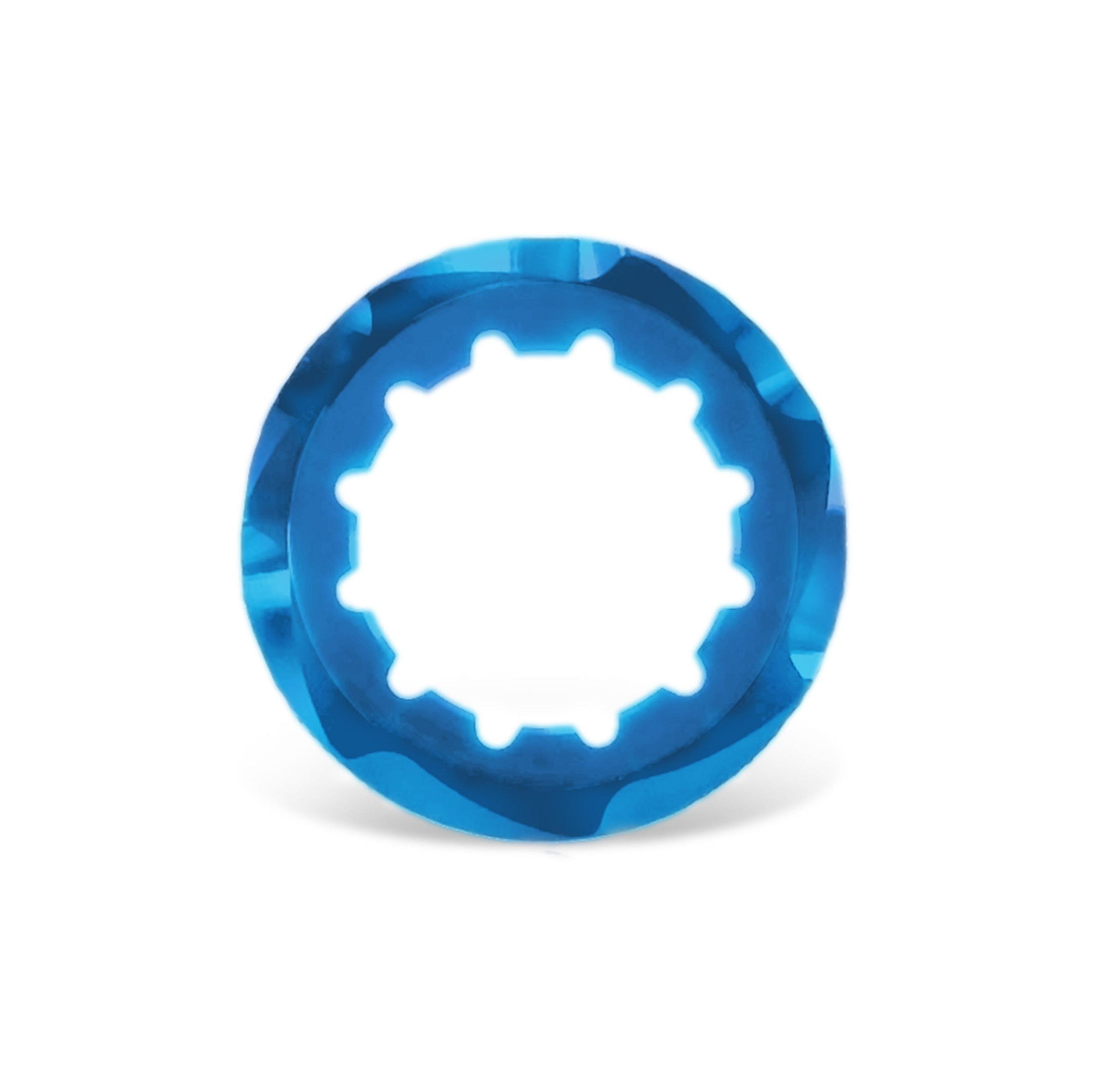 Garbaruk cassette lockring, blue, precision CNC-machined for use with Garbaruk cassettes