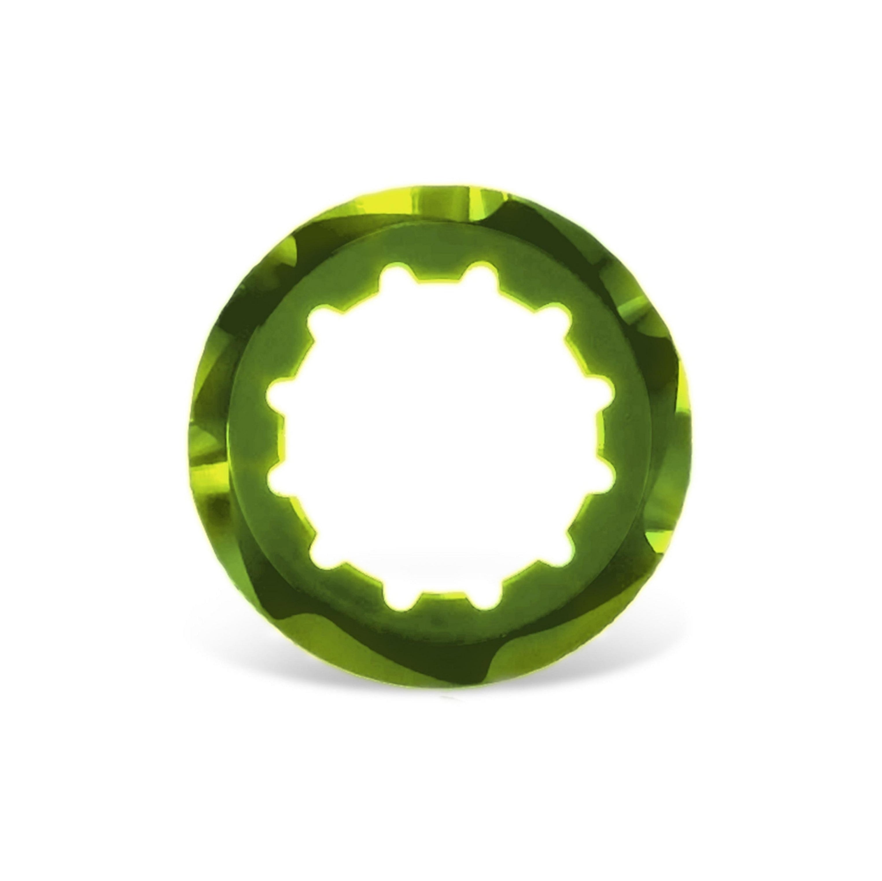 Garbaruk cassette lockring in green, precision CNC-machined for use with Garbaruk cassettes