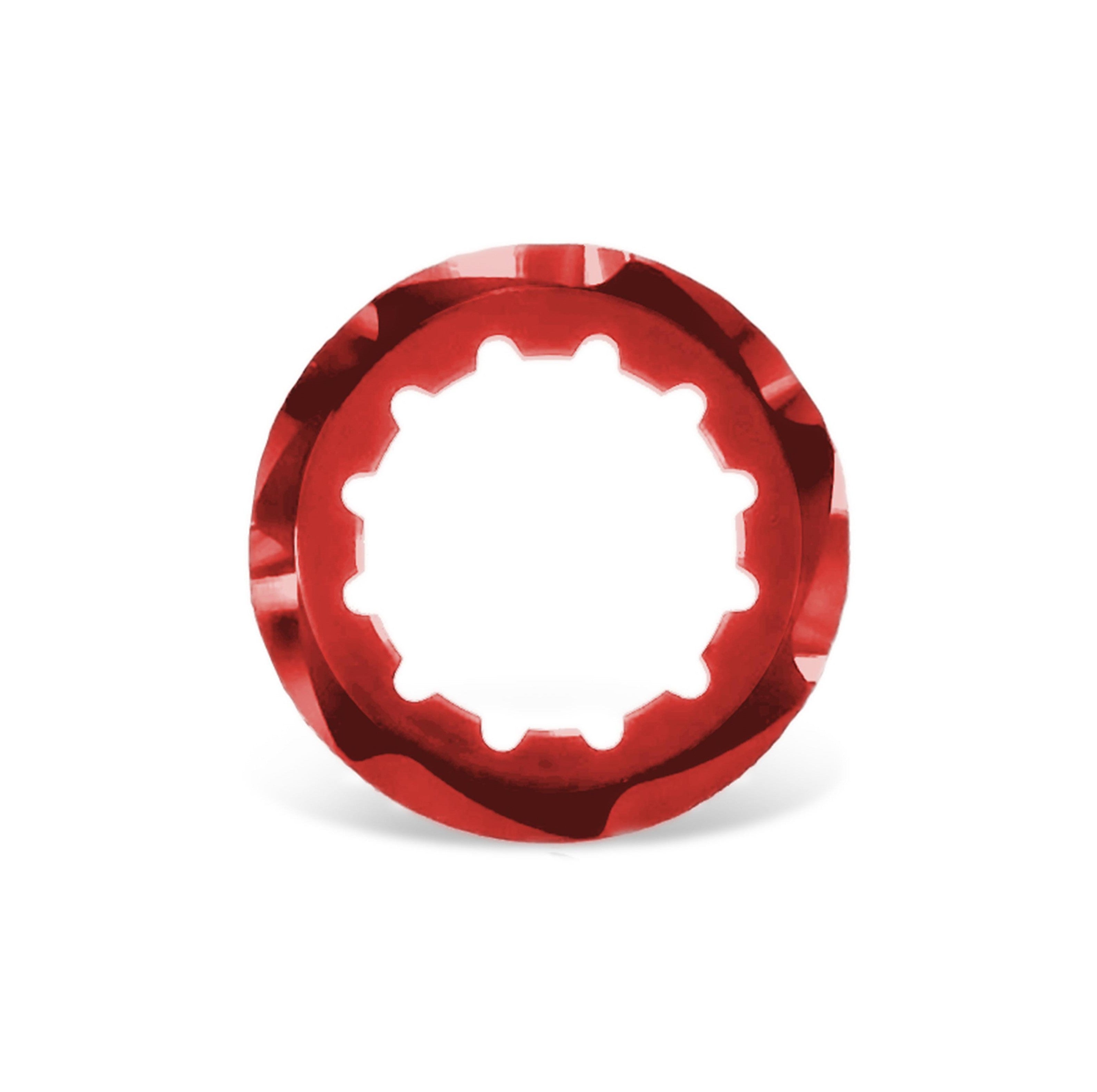 Garbaruk cassette lockring, red, precision CNC-machined for use with Garbaruk cassettes