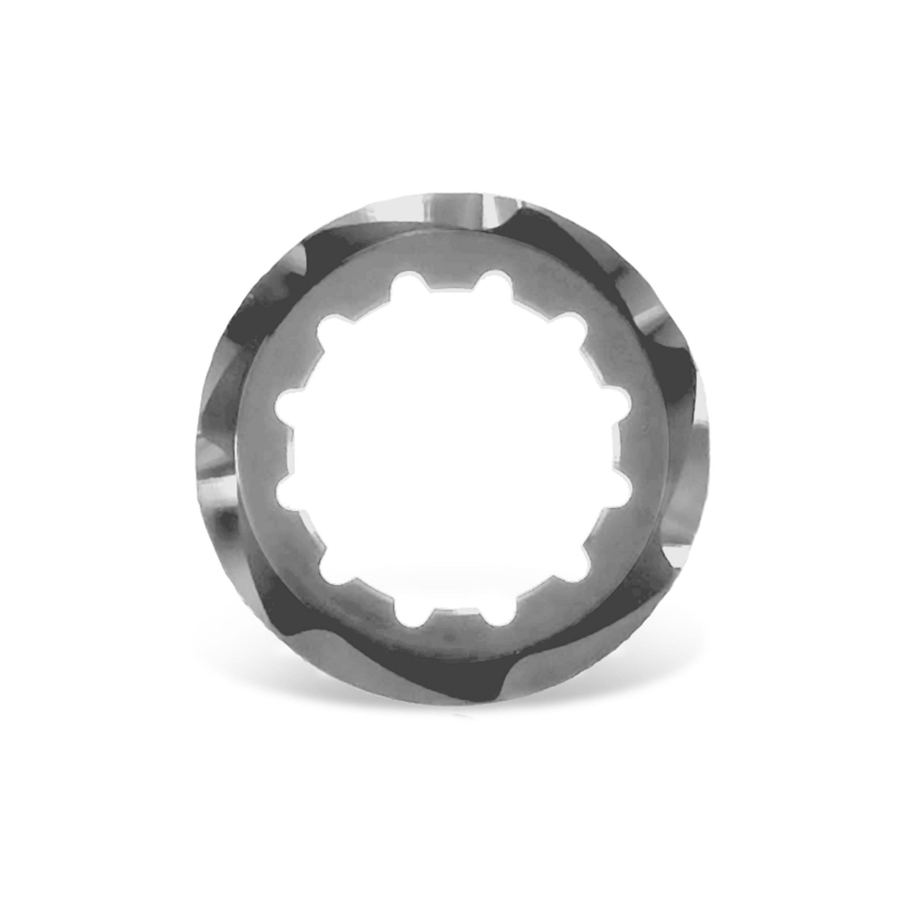 Garbaruk cassette lockring in silver, precision CNC-machined for use with Garbaruk cassettes