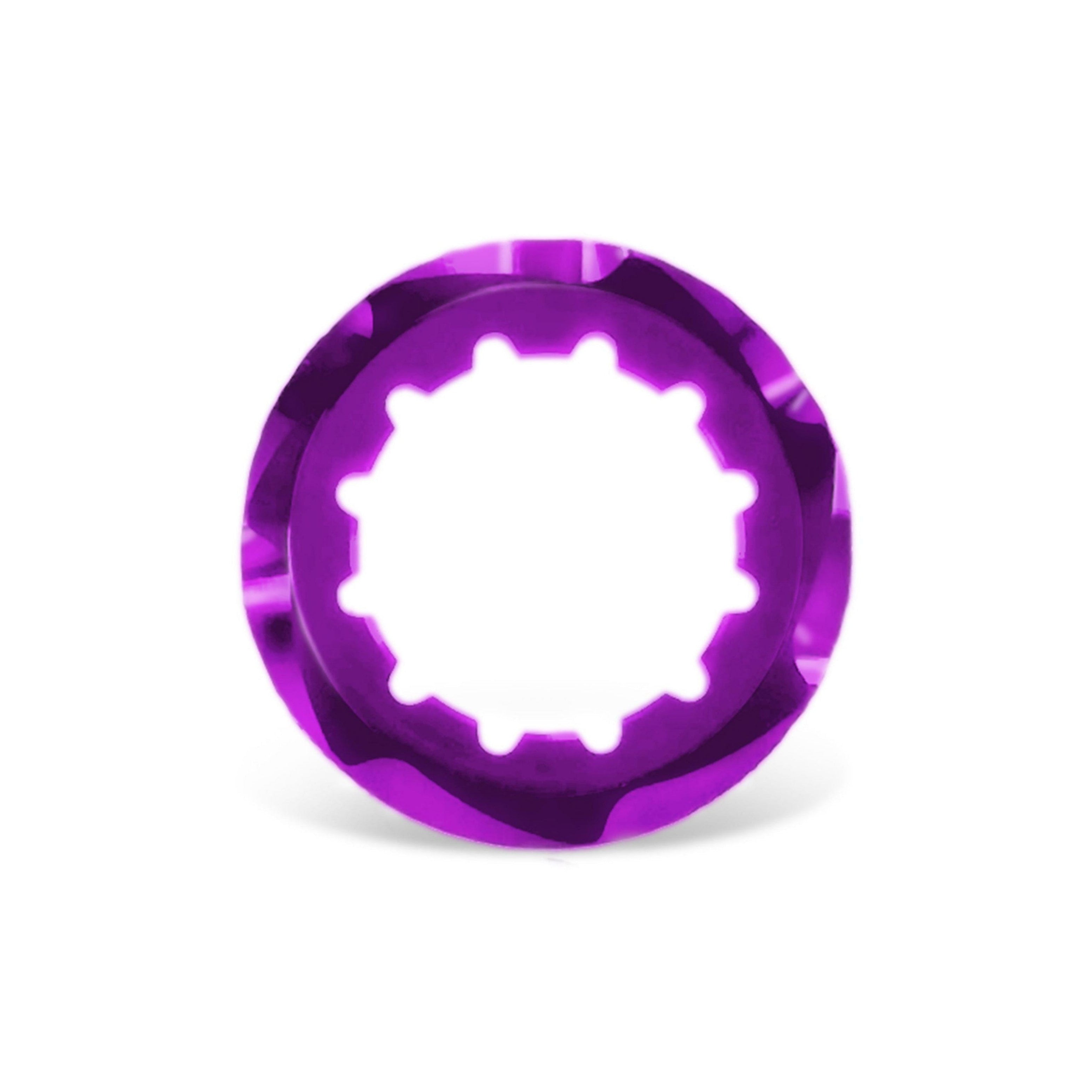 Garbaruk cassette lockring in violet, precision CNC-machined for use with Garbaruk cassettes