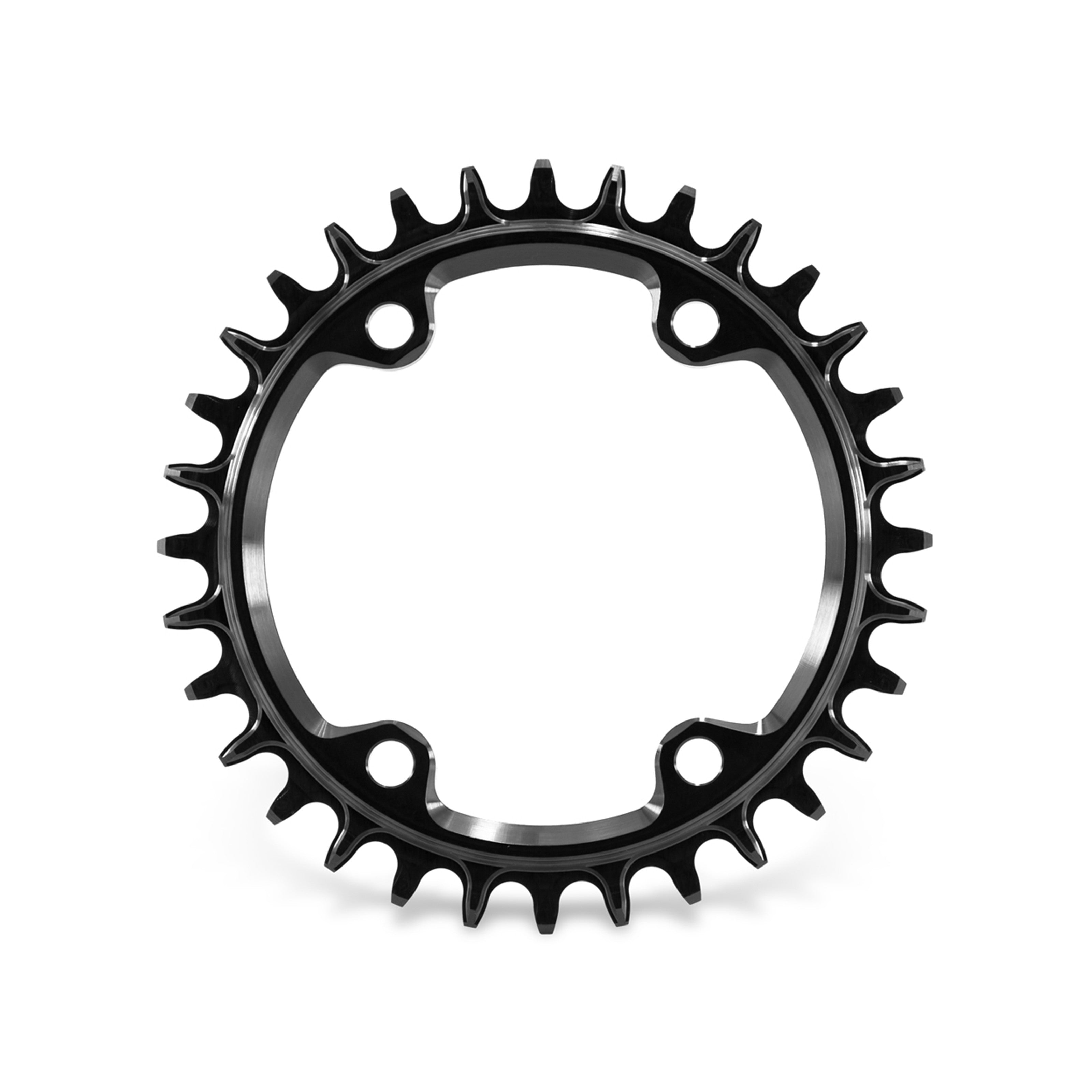 Garbaruk 96 BCD 32T chainring in black for Shimano M6000 M7000 M8000 cranksets, CNC-machined with unique tooth profiling for optimal chain retention