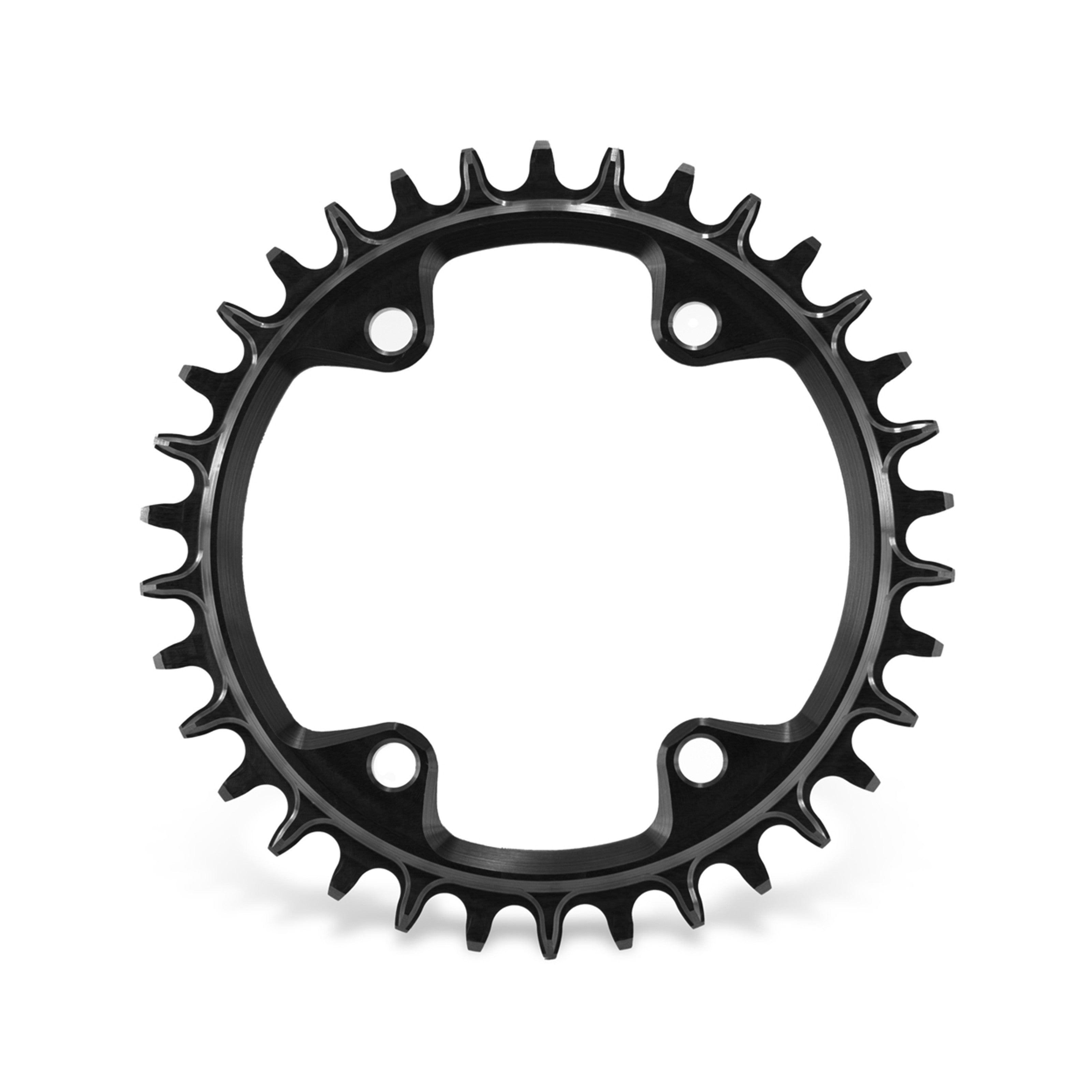 Garbaruk 96 BCD chainring in black for Shimano M6000 M7000 M8000 cranksets, 34T, CNC-machined with unique tooth profiling for optimal chain retention