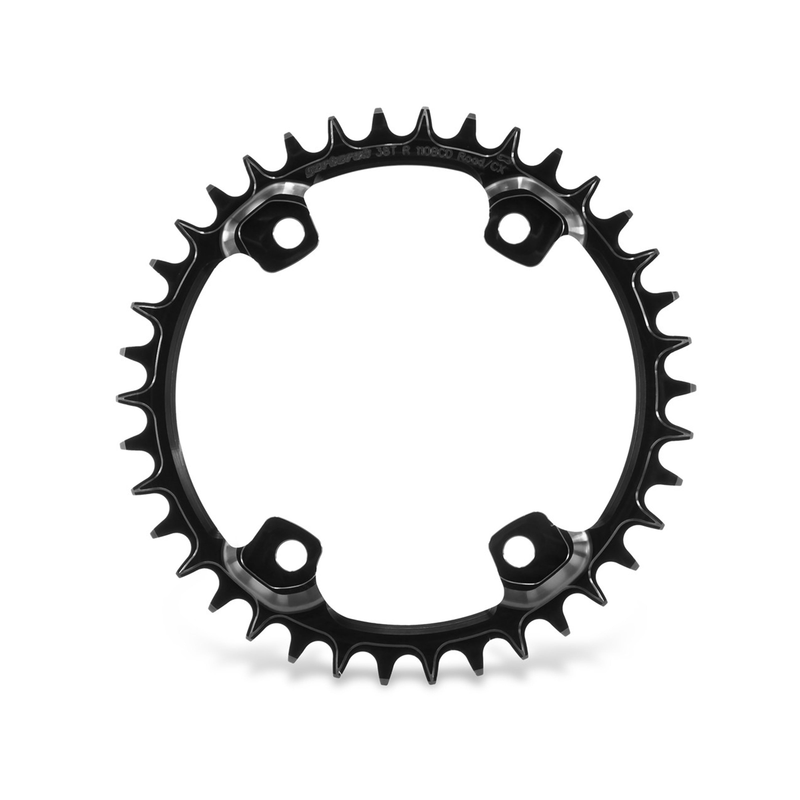 Garbaruk Chainring for Shimano GRX 38T black, highlighting narrow-wide tooth pattern and precision CNC-engineered design