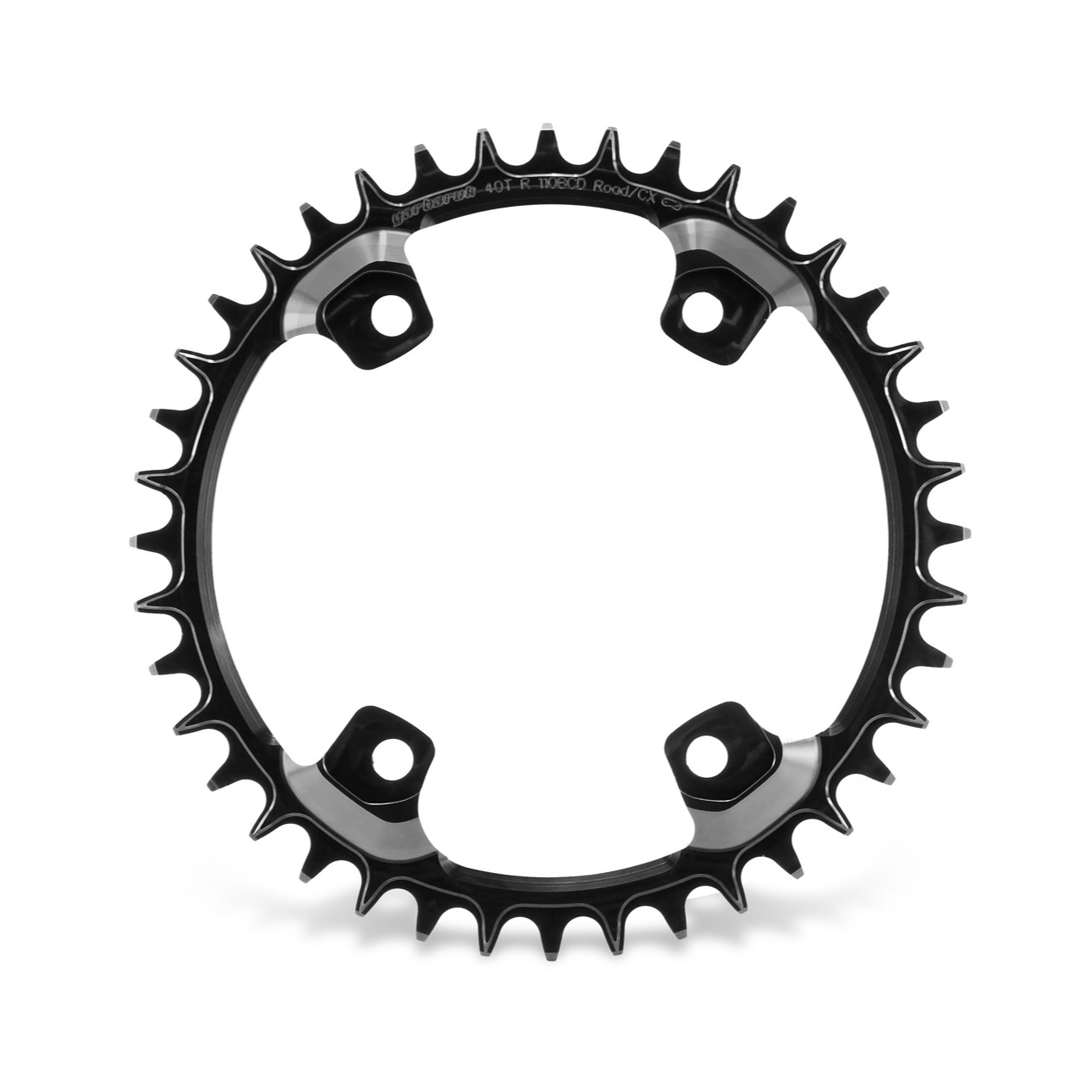 Garbaruk Chainring for Shimano GRX 40T black, highlighting narrow-wide tooth pattern and precision CNC-engineered design