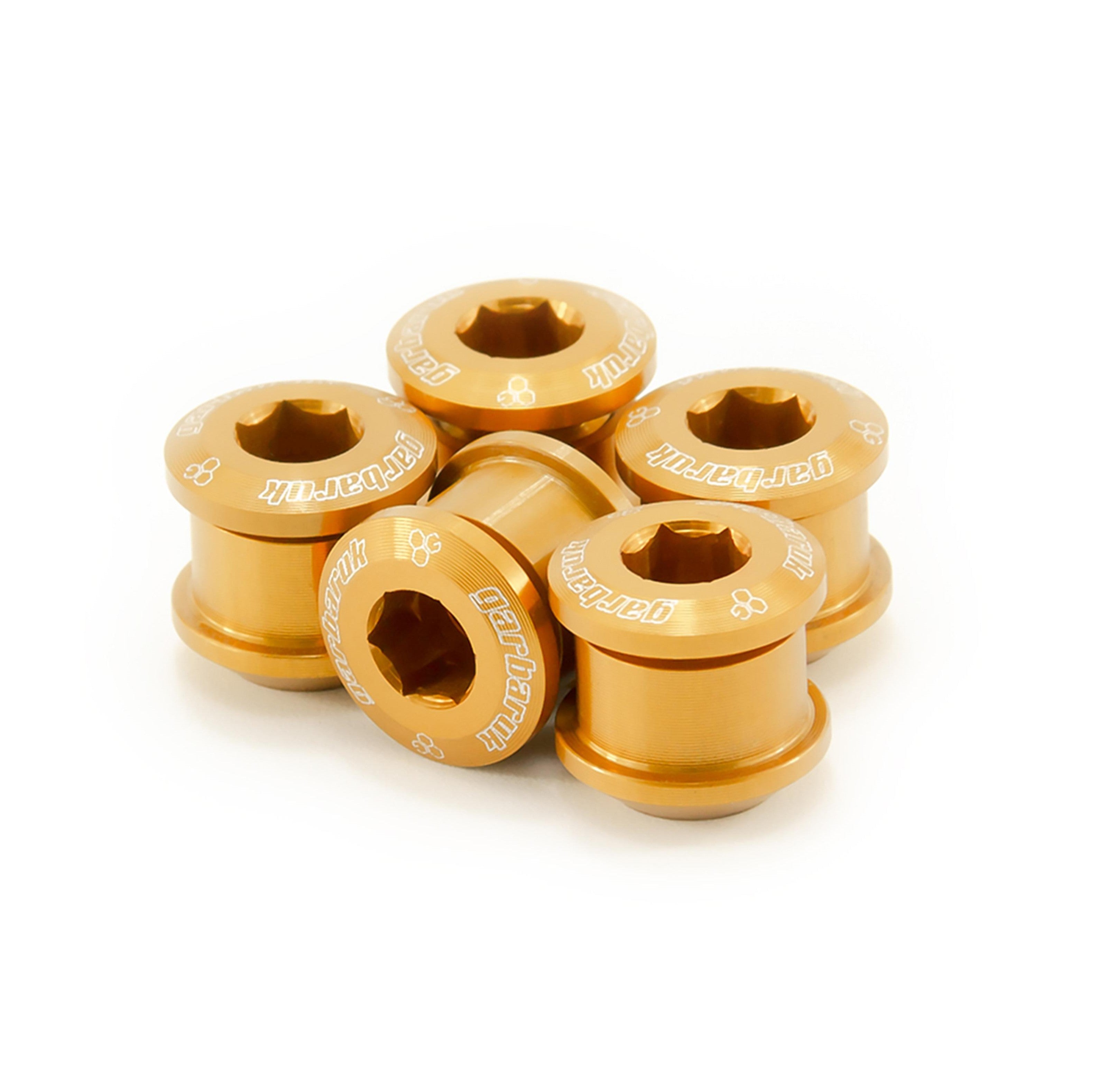 Garbaruk chainring bolts set M8 x 0.75, gold, precision CNC-machined for lightweight strength and secure chainring fit