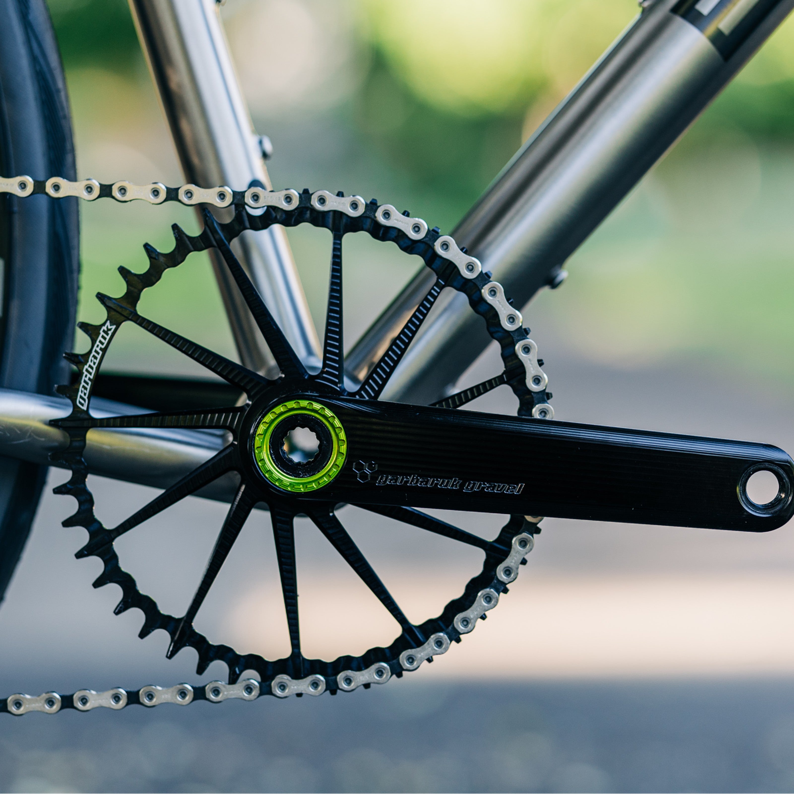 Garbaruk DM Road/Gravel chainring in black, designed for Garbaruk&