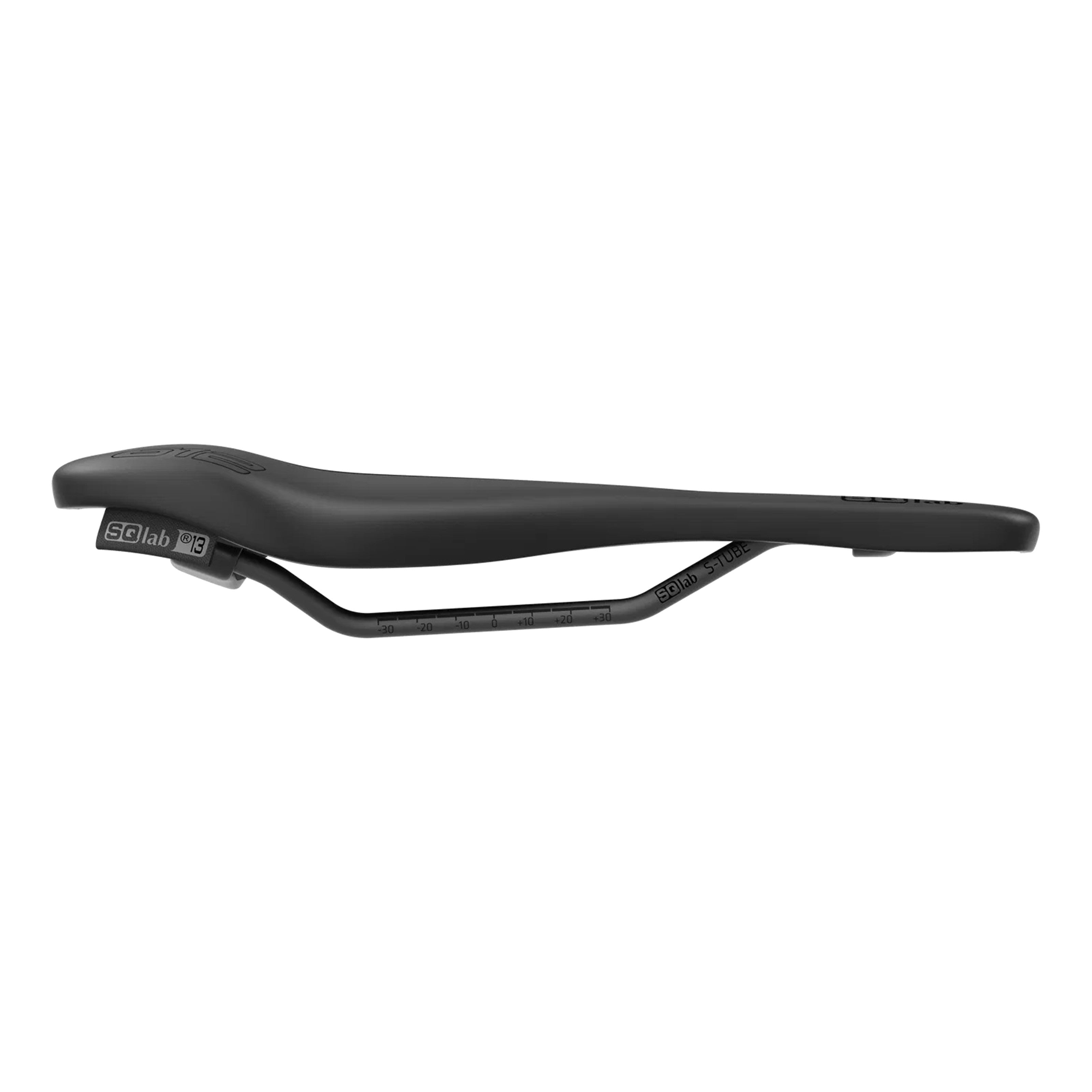 Side view of SQLab 612 Ergowave Active 2.1 saddle highlighting supportive wave shape and ergonomic dip