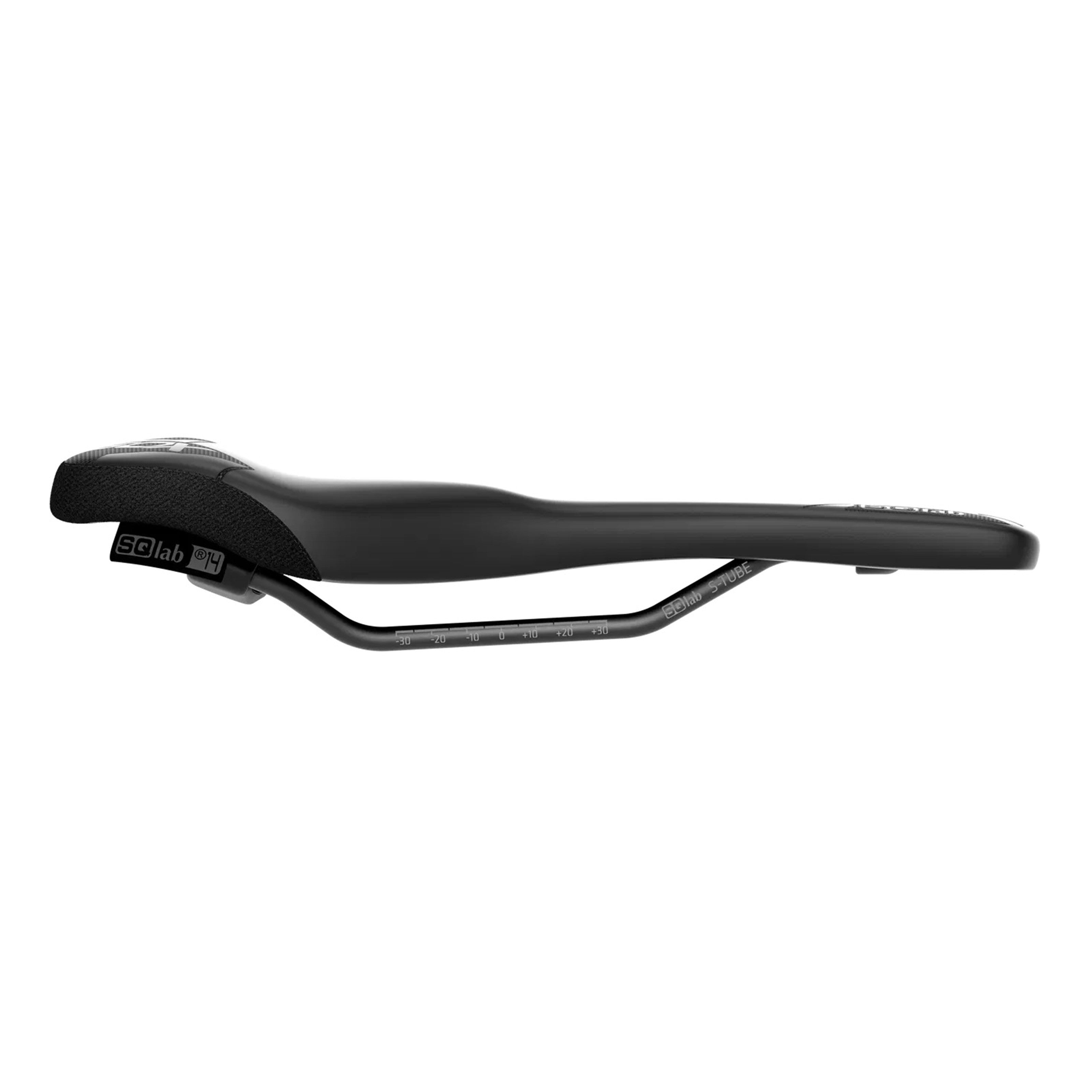SQLab 60X Ergowave Active 2.1 saddle, side view showing wave-shaped profile for ergonomic support on technical trails