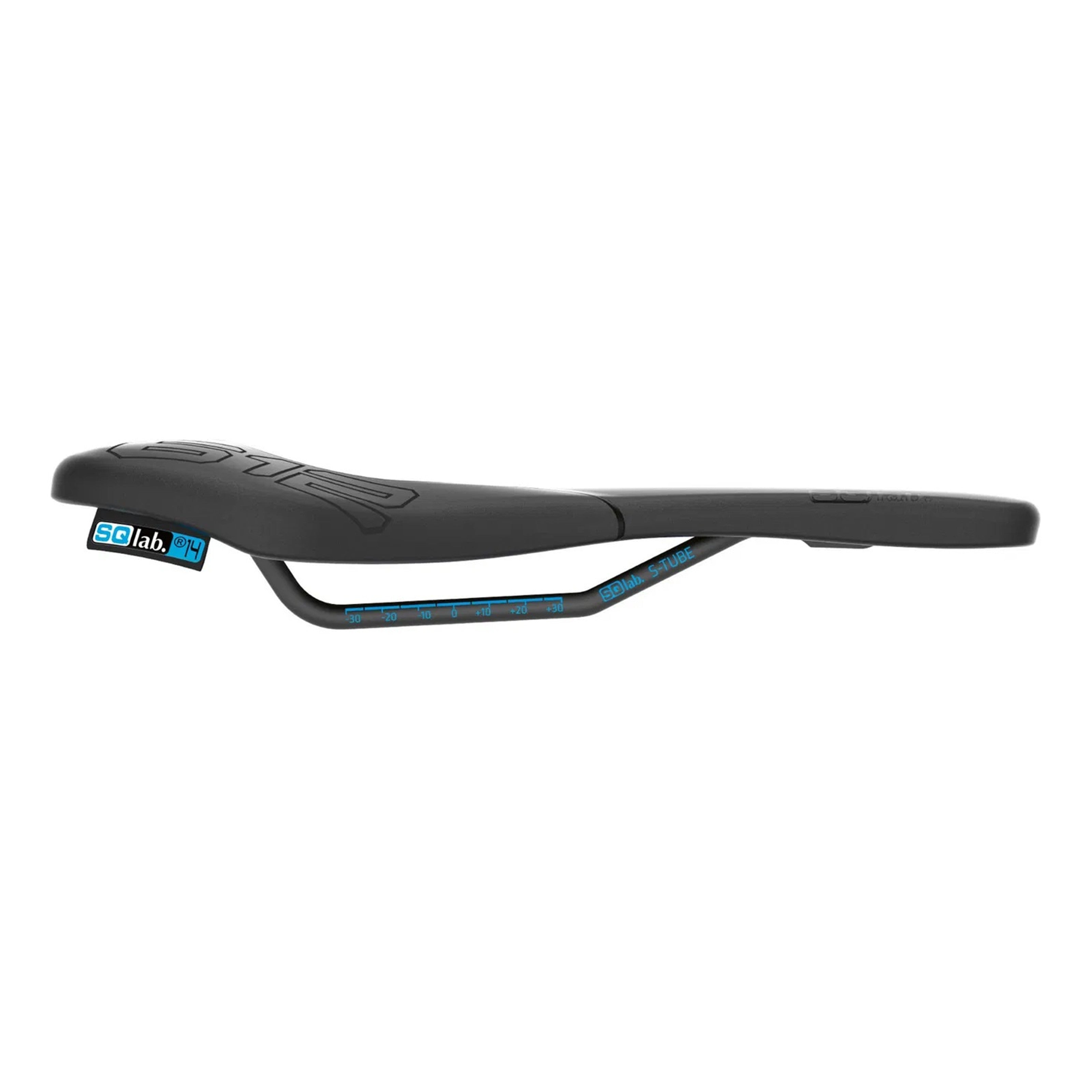 Side view of SQLab 612 Ergowave saddle highlighting compact profile and sitbone support platform