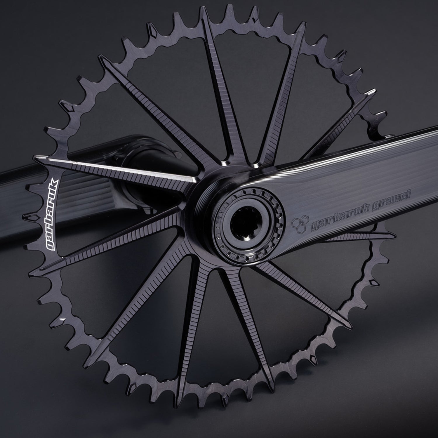 Garbaruk DM Road/Gravel chainring in black, designed for Garbaruk&