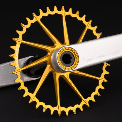 Garbaruk DM Road/Gravel chainring in orange, designed for Garbaruk&