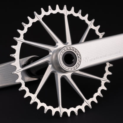 Garbaruk DM Road/Gravel chainring in silver, designed for Garbaruk&