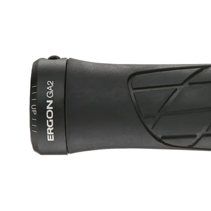 Close up detail of Ergon GA2 grip end.