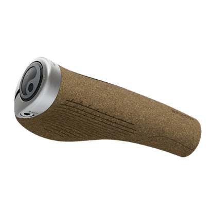 Underside of an Ergon GP1 Evo BioKork grip showing grip texture and secure clamp mechanism