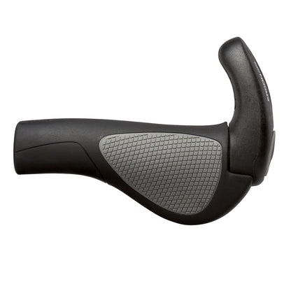 Ergon GP2 grips in black – top view showing ergonomic wings and two-finger bar ends