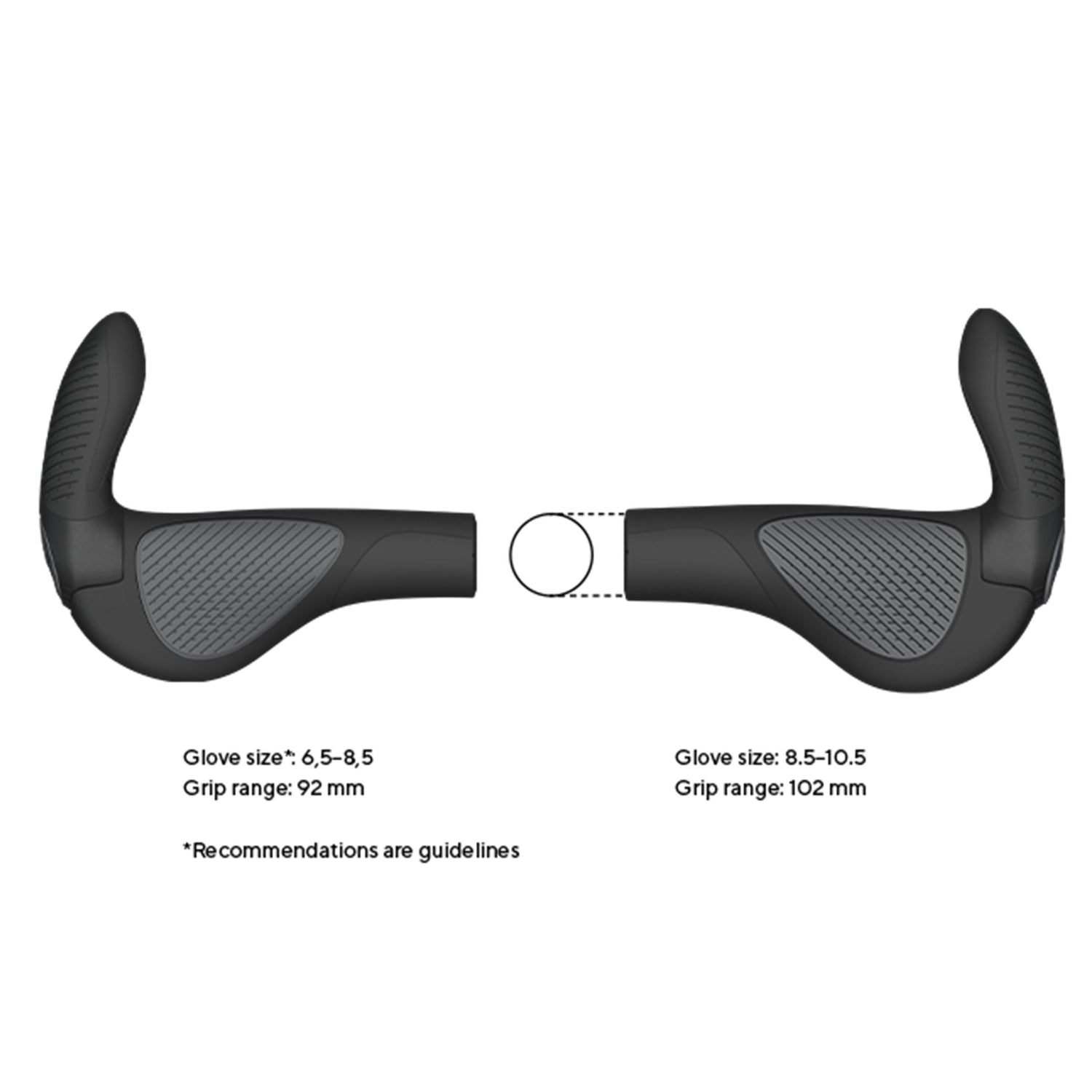 Sizing guide recommendations for Ergon wing grips