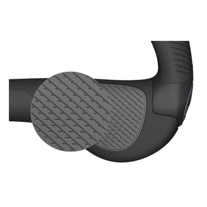 Close-up of laser-cut grip zones on Ergon GP3 Evo for improved control