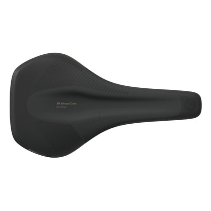 Ergon SR Allroad Men’s saddle, top view showing ergonomic shape and central relief channel