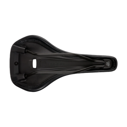 Underside view of Ergon SR Pro Men’s saddle showing rail structure and support shell