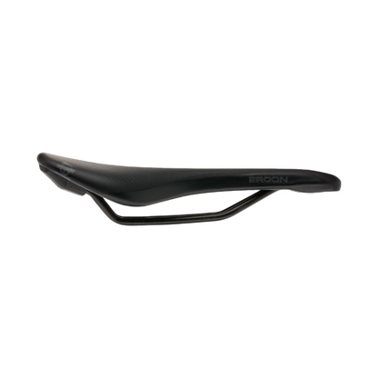 Side view of Ergon SR Pro Men’s saddle highlighting ergonomic  padding and rail design