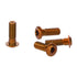 Extralite Extrabolt 12.1 M5 x 15mm aluminum bolt set showing four orange anodized bolts with flat T20 Torx heads