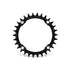 Garbaruk 104 BCD black chainring, size 30T, showing precision CNC-machined teeth and smooth, anodised finish