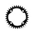 Garbaruk 104 BCD black chainring, size 34T, showing precision CNC-machined teeth and smooth, anodised finish