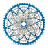 Garbaruk 12sp Shimano Microspline GEN2.0 cassette in blue, highlighting the CNC-machined monoblock construction and unique tooth profiling