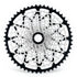 Garbaruk 12sp cassette Shimano in black, highlighting the CNC-machined monoblock construction and unique tooth profiling.