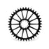 Garbaruk DM Road Chainring for SRAM 8-bolt in black, 38T, highlighting CNC-machined precision and unique tooth profile design