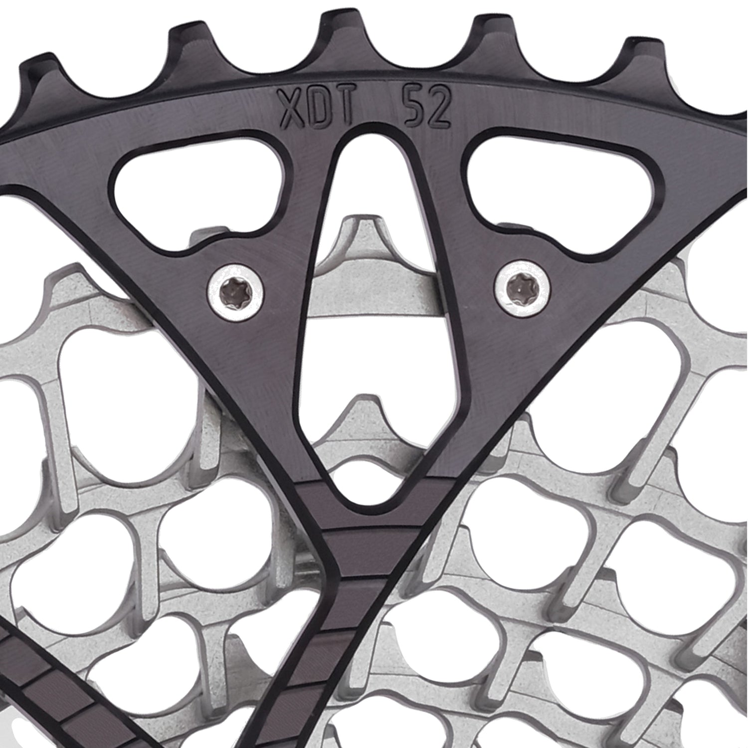 Close-up tooth detail on a Garbaruk 12sp GEN2.0 MTB cassette for SRAM Eagle Transmission in black