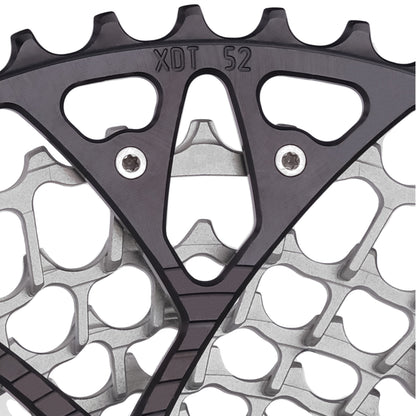 Close-up tooth detail on a Garbaruk 12sp GEN2.0 MTB cassette for SRAM Eagle Transmission in black