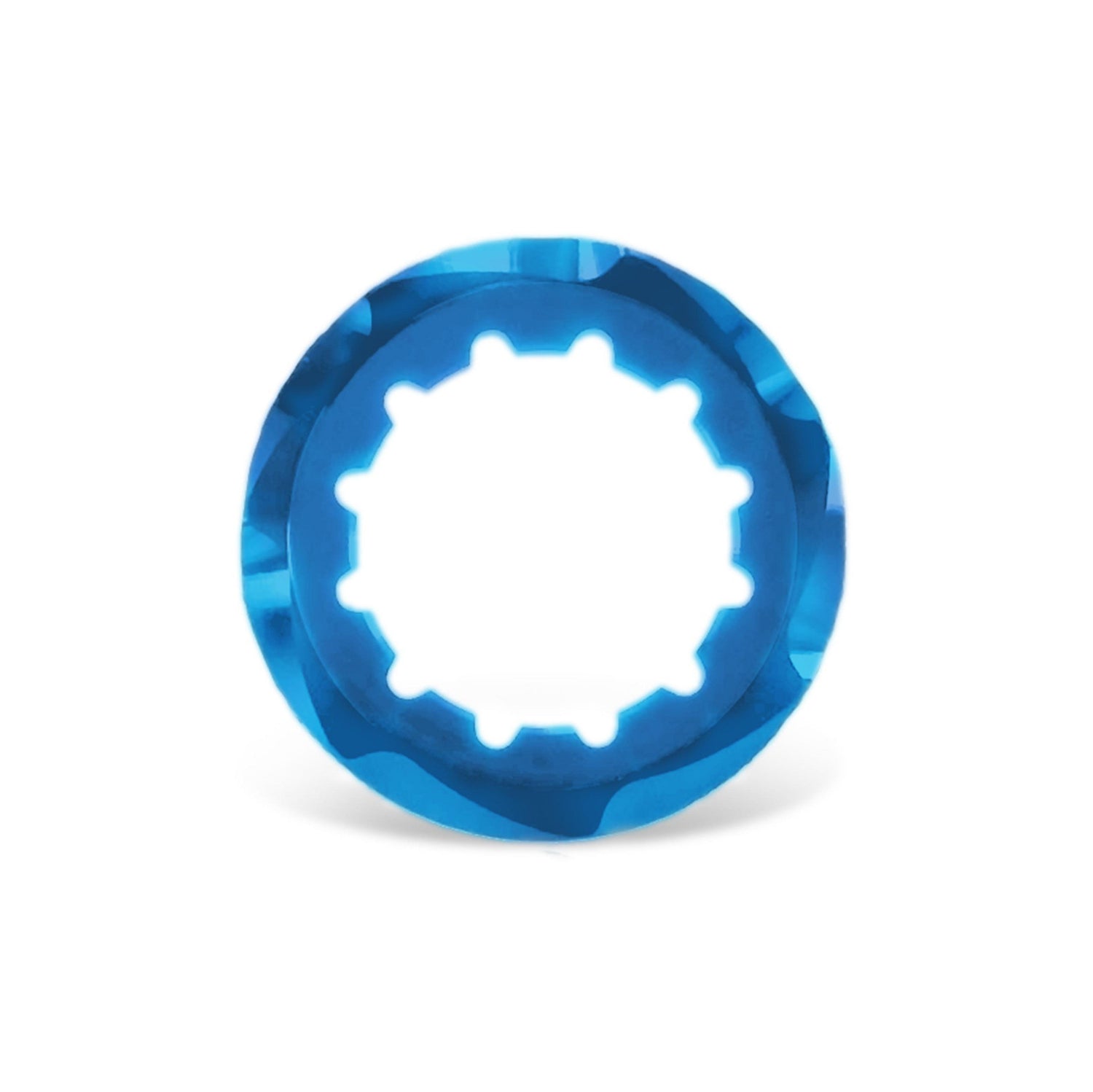 Garbaruk cassette lockring, blue, precision CNC-machined for use with Garbaruk cassettes