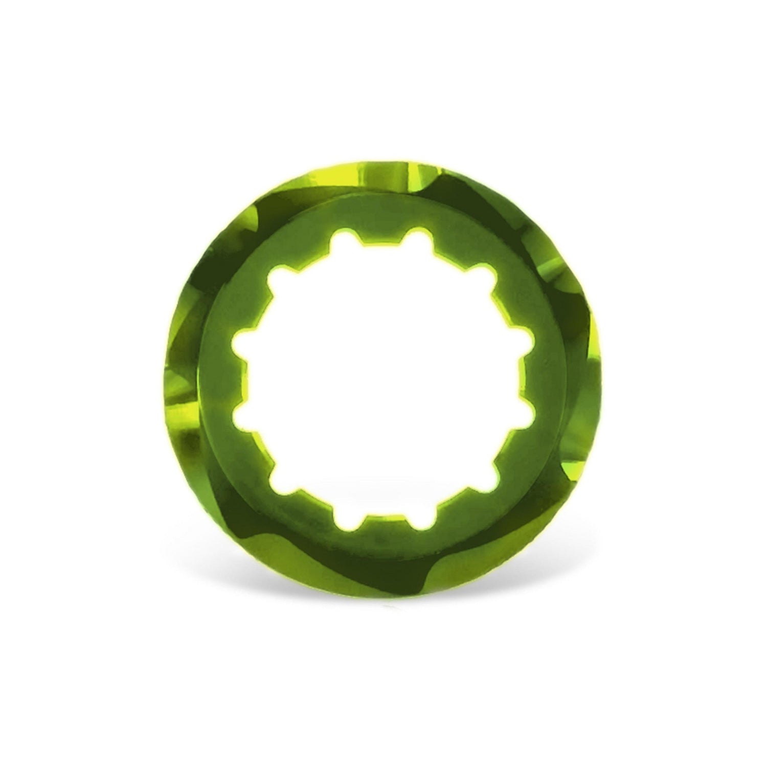 Garbaruk cassette lockring in green, precision CNC-machined for use with Garbaruk cassettes