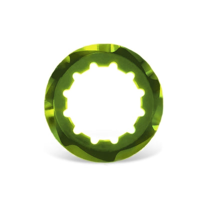 Garbaruk cassette lockring in green, precision CNC-machined for use with Garbaruk cassettes
