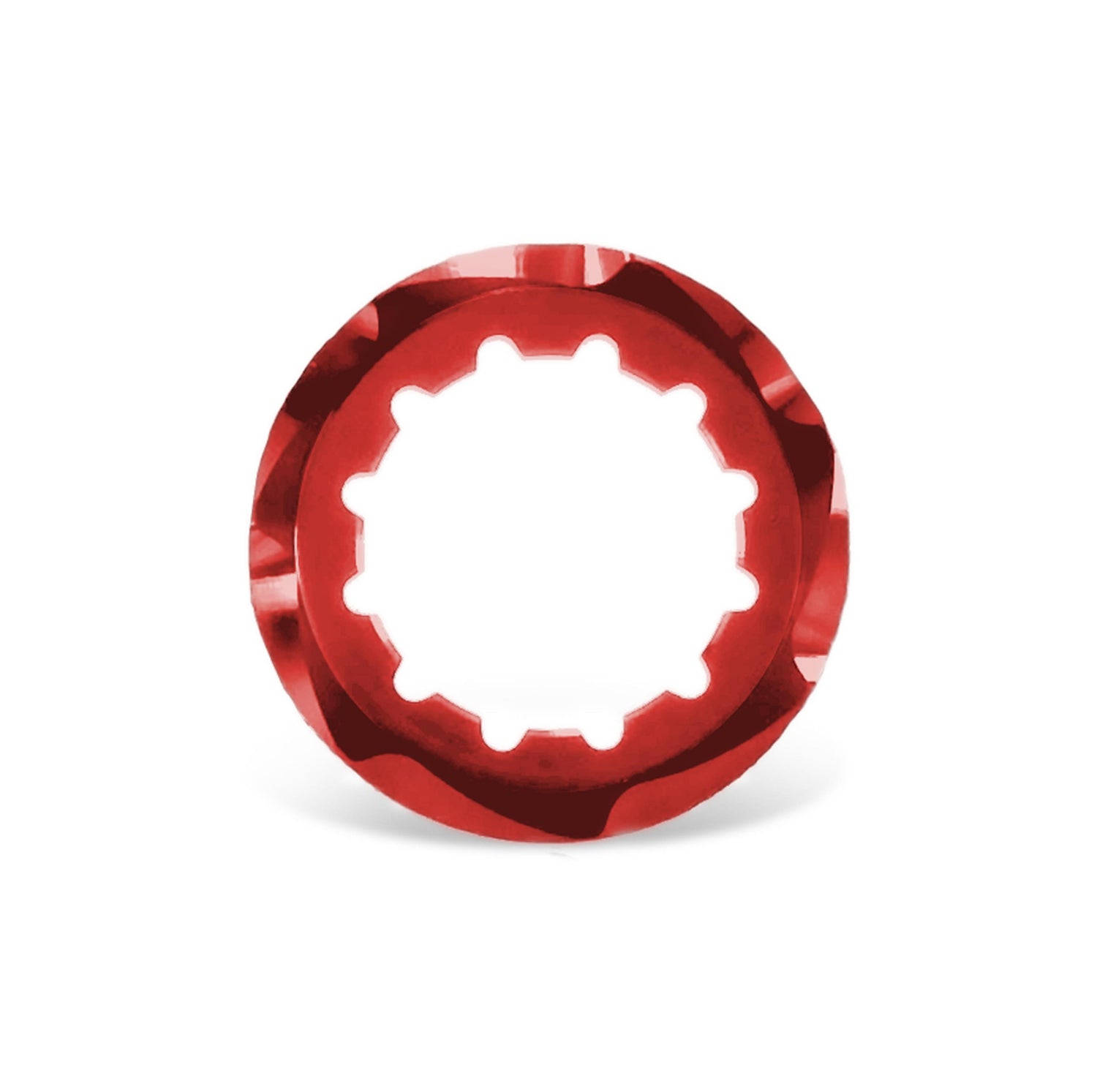 Garbaruk cassette lockring, red, precision CNC-machined for use with Garbaruk cassettes