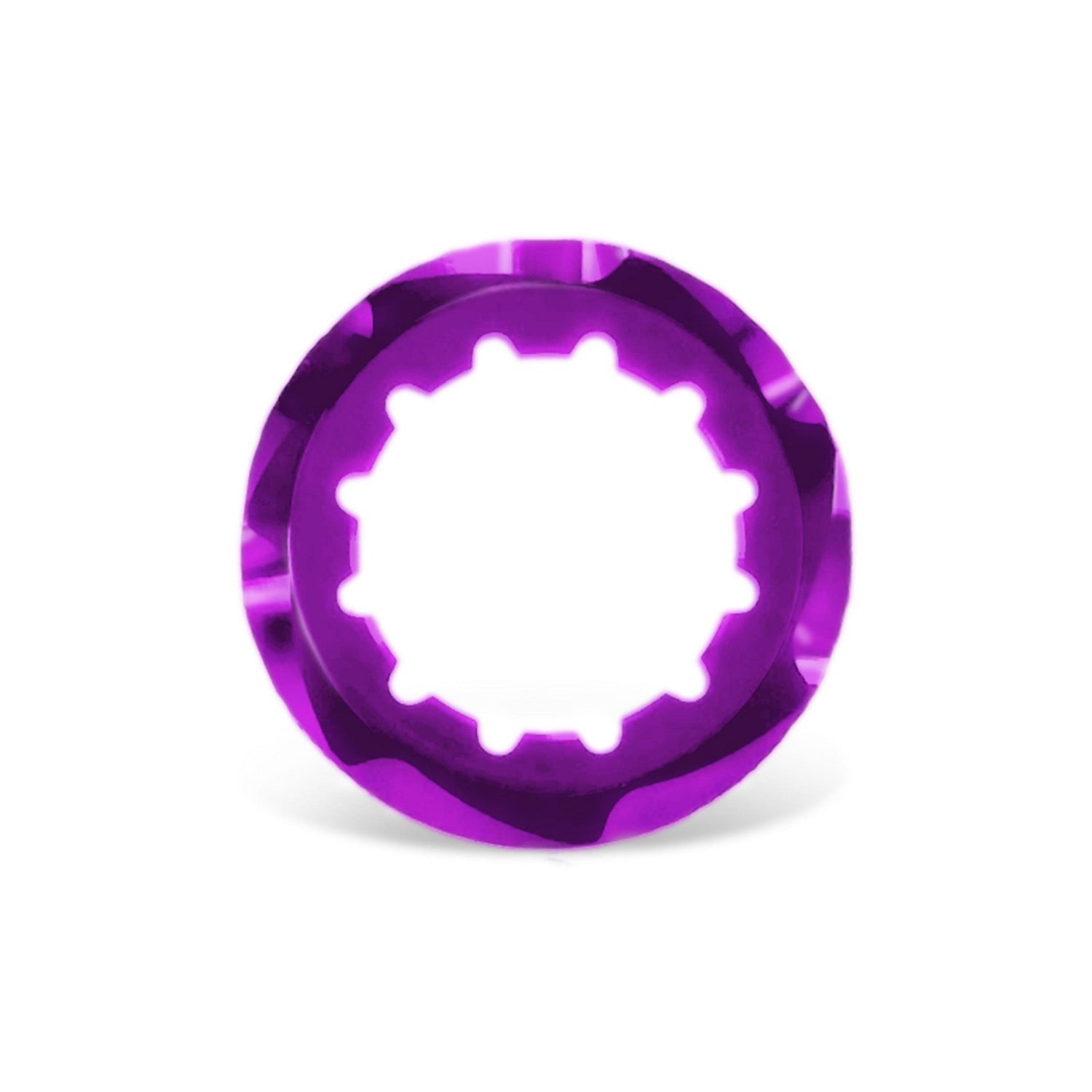 Garbaruk cassette lockring in violet, precision CNC-machined for use with Garbaruk cassettes