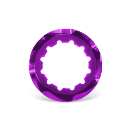 Garbaruk cassette lockring in violet, precision CNC-machined for use with Garbaruk cassettes