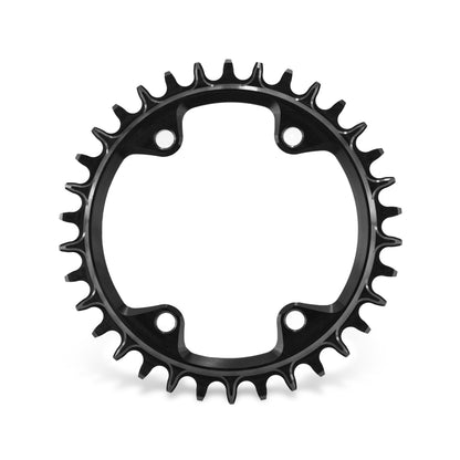 Garbaruk 96 BCD 34T chainring in black for Shimano M6000 M7000 M8000 cranksets, CNC-machined with unique tooth profiling for optimal chain retention