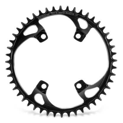 Garbaruk Chainring for Shimano GRX 48T black, highlighting narrow-wide tooth pattern and precision CNC-engineered design
