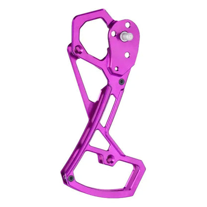 Garbaruk lightweight rear derailleur cage for Shimano 12-speed Di2, violet/purple anodised finish