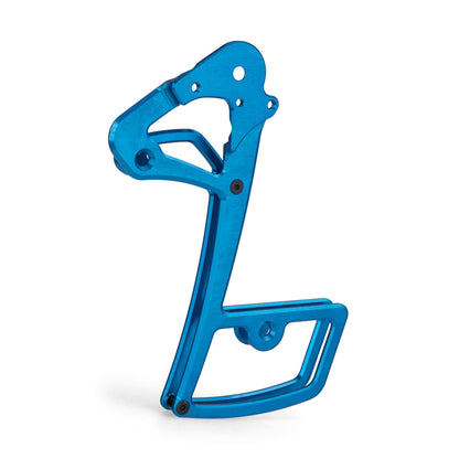 Garbaruk rear derailleur cage for SRAM 11/12-speed in blue, CNC-machined lightweight alloy, designed to enhance durability and shifting precision