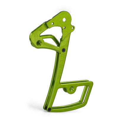 Garbaruk rear derailleur cage for SRAM 11/12-speed in green, CNC-machined lightweight alloy, designed to enhance durability and shifting precision